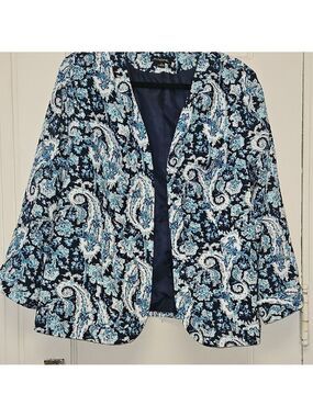 Notations Vintage Blue Paisley Blazer  Size Large